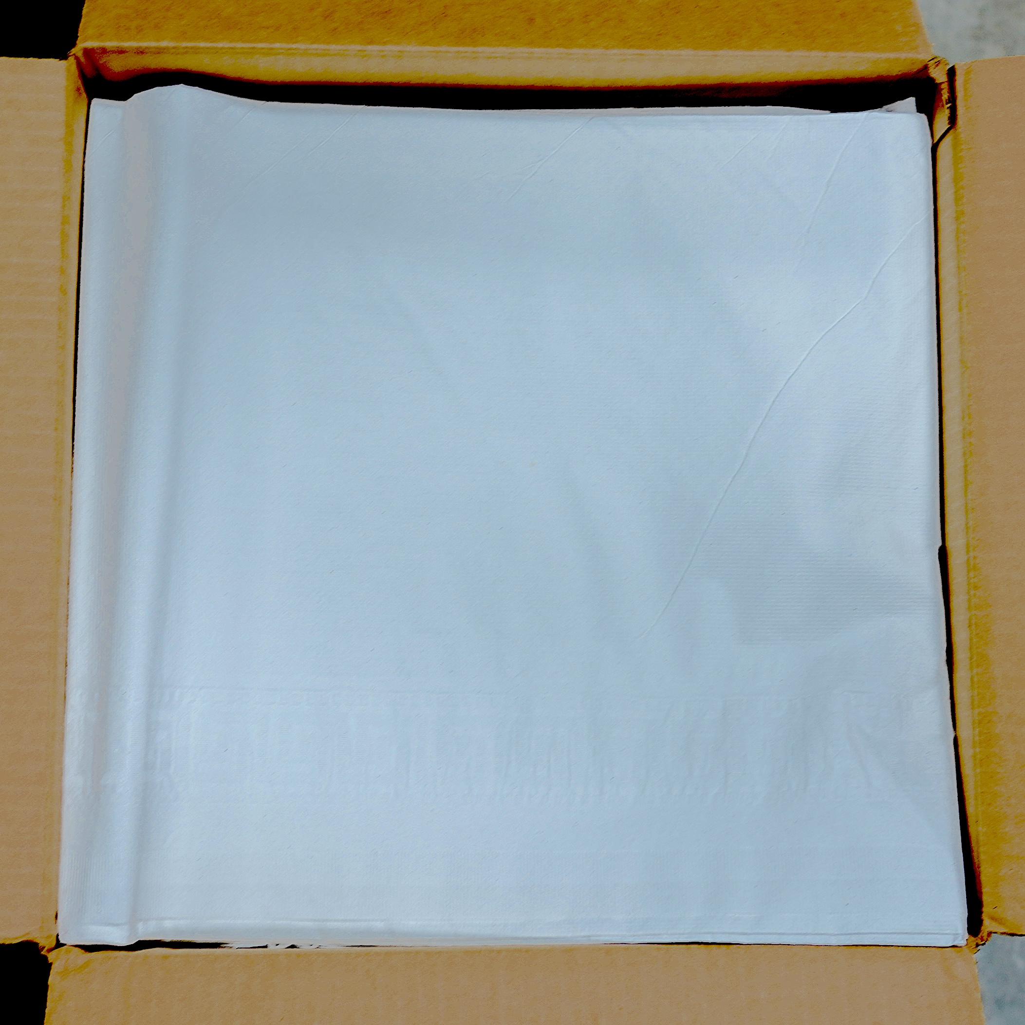 Boxes of 54-inch x 108-inch White Paper Tablecloths