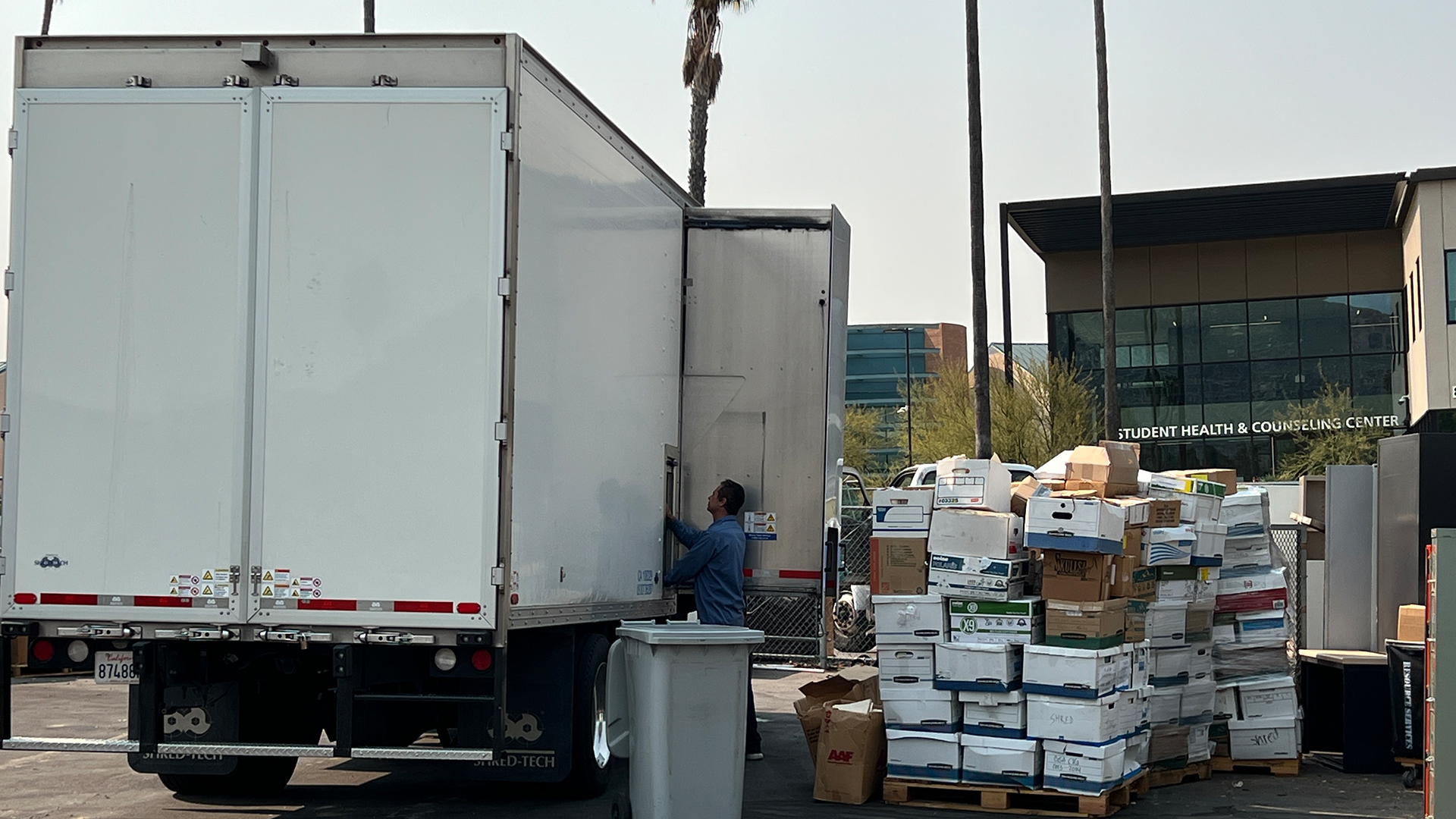Shredding Truck with boxes